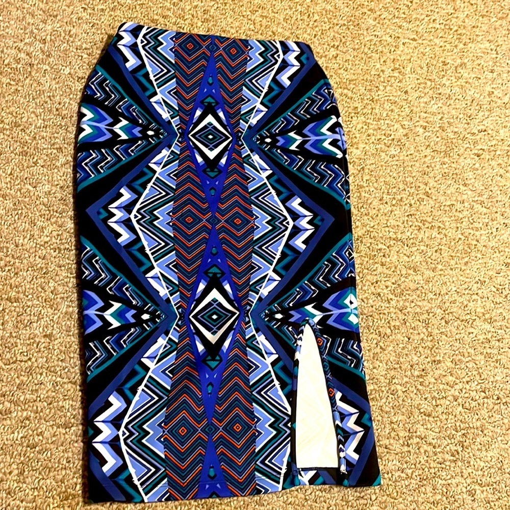 Different shades of blue Pencil skirt